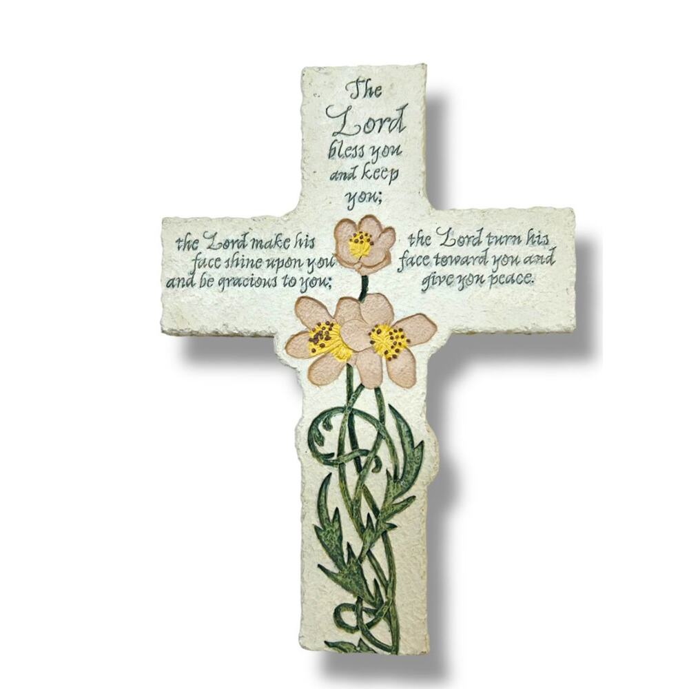 Decorative CROSS Inspirio The Lord Bless U n Keep U Verse 6:24-26 Wall 8"